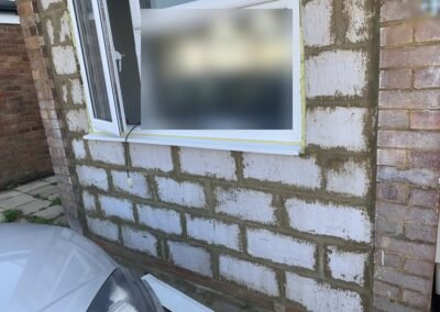 Blockwork infill with new window on a garage conversion