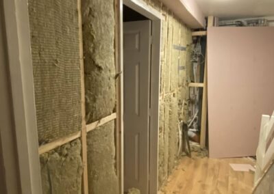 Acoustic insulation in partitions for sound separation in an HMO