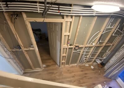 New stud partitions and services during an HMO conversion